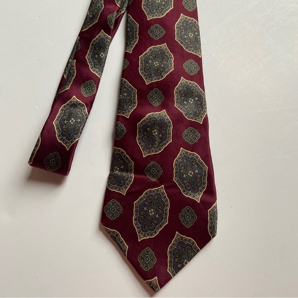 Vintage Christian Dior Monsieur Neck Tie Geometric Design Silk Designer Men's - Picture 3 of 11